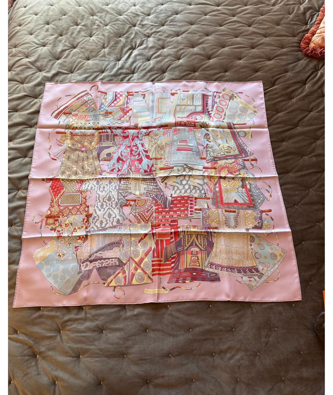 HERMES Мульти шелковый платок, фото 7