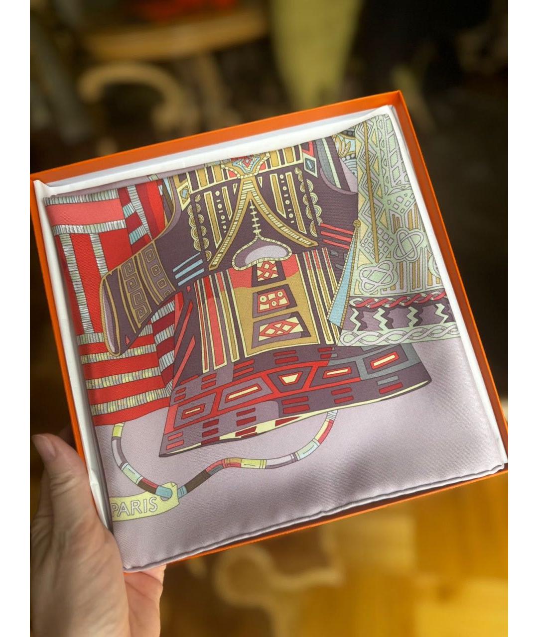 HERMES Мульти шелковый платок, фото 2