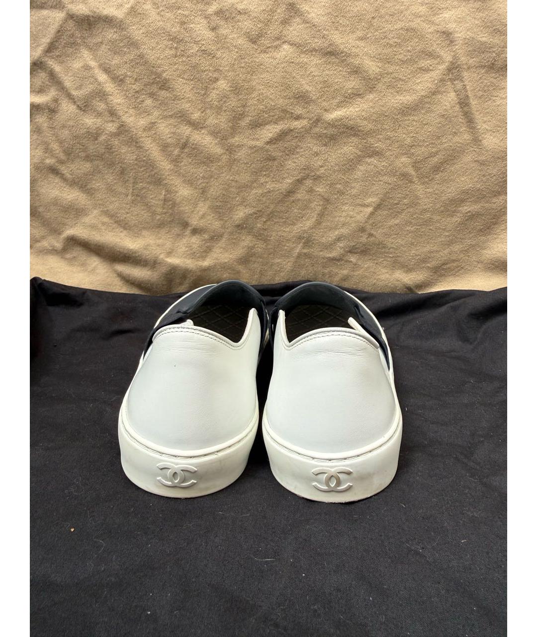 CHANEL Белые кожаные слипоны, фото 4