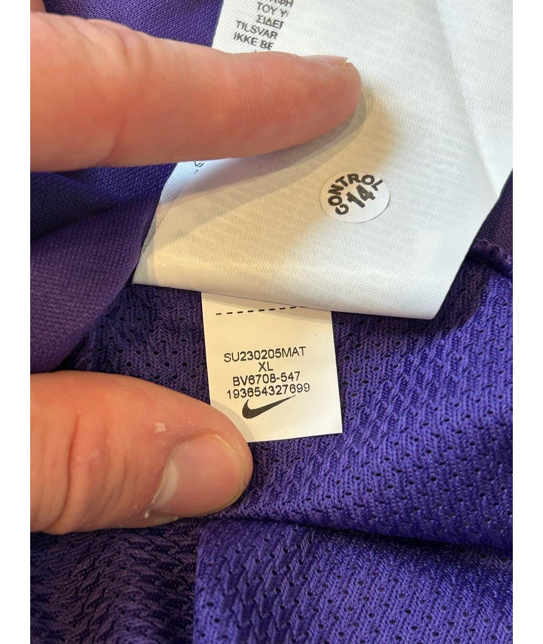 NIKE Фиолетовая синтетическая футболка, фото 8