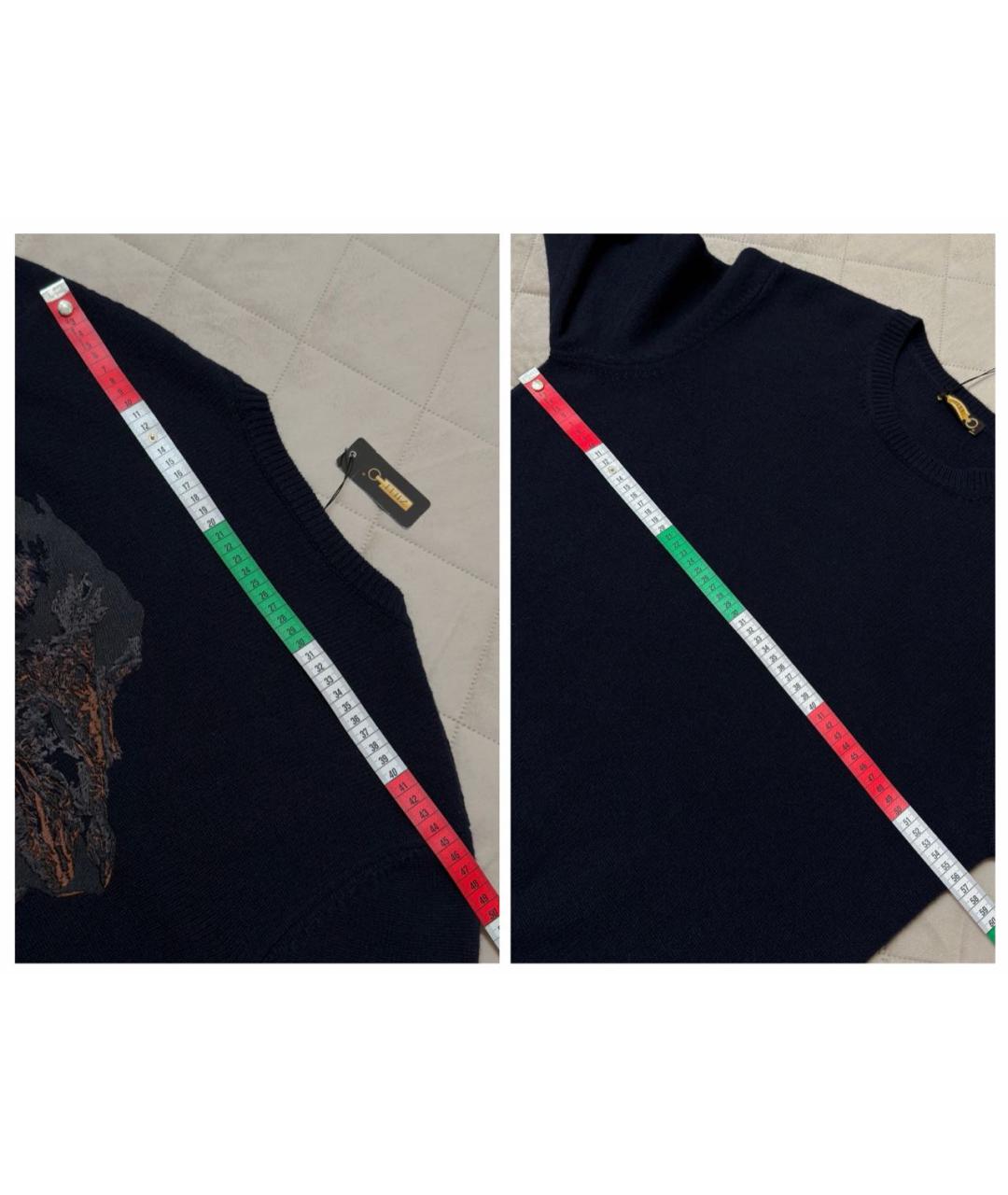 ZILLI Темно-синий кашемировый джемпер / свитер, фото 8