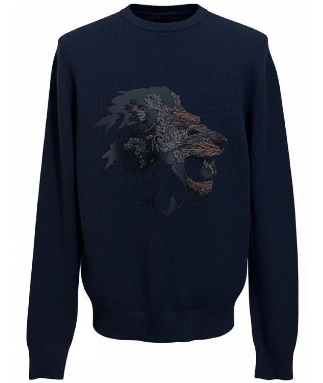 ZILLI Темно-синий кашемировый джемпер / свитер, фото 9