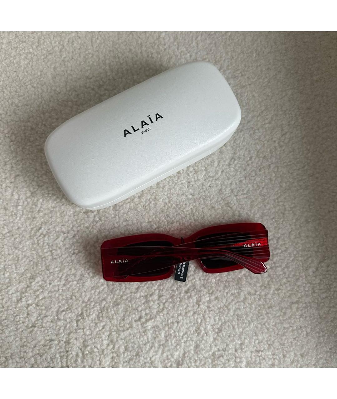 ALAIA Красные пластиковые солнцезащитные очки, фото 6