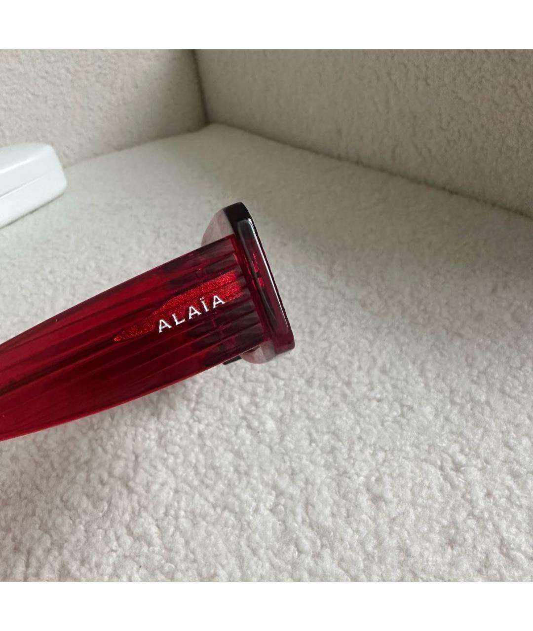 ALAIA Красные пластиковые солнцезащитные очки, фото 4