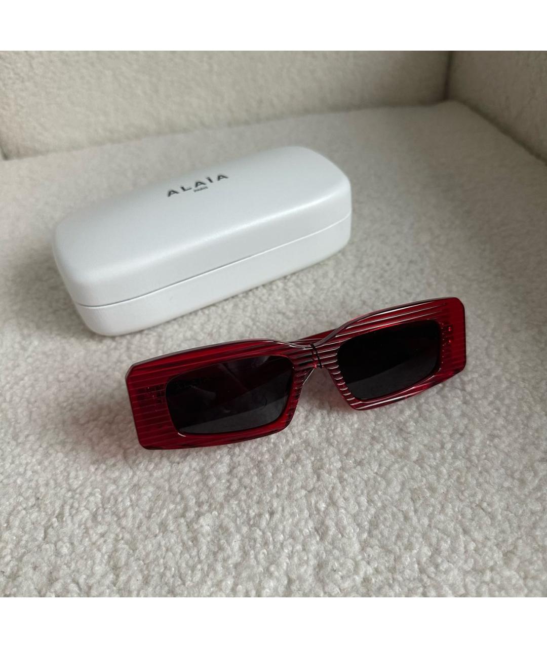 ALAIA Красные пластиковые солнцезащитные очки, фото 2