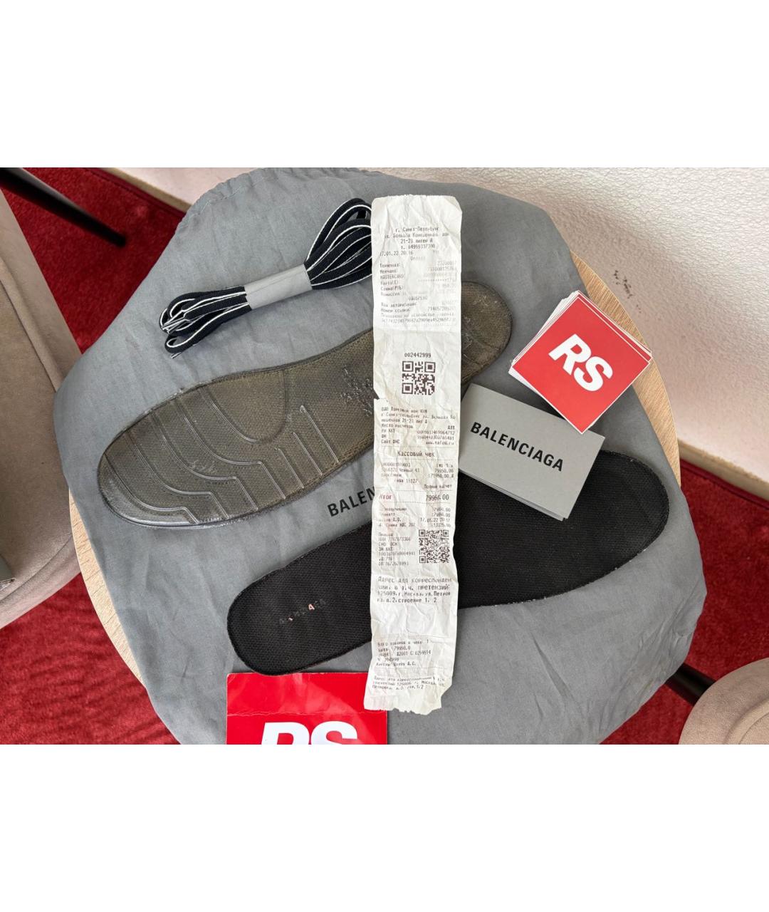 BALENCIAGA Черные кожаные низкие кроссовки / кеды, фото 8