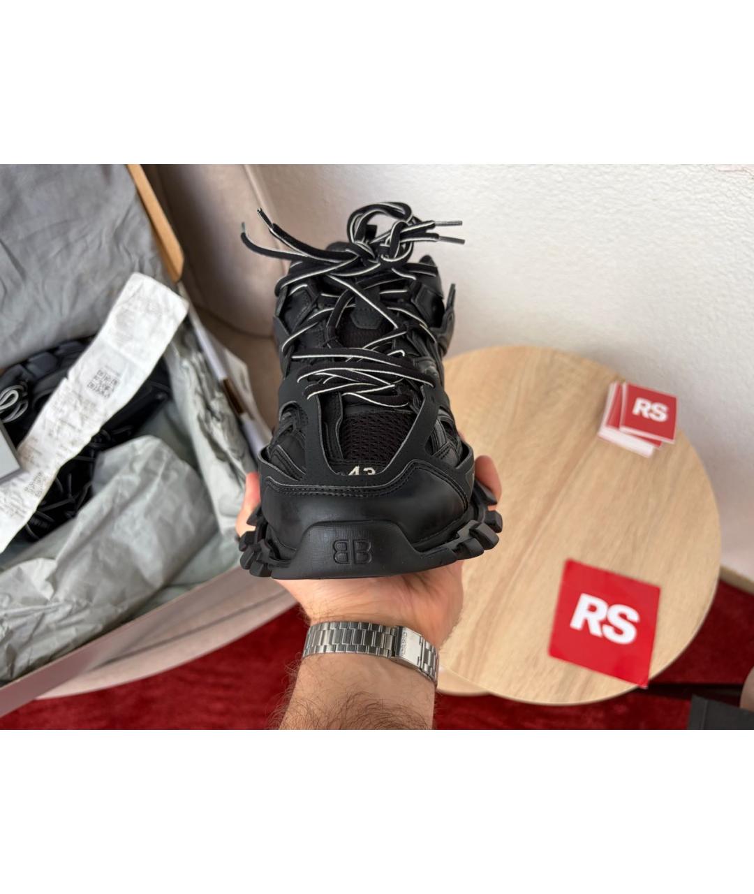 BALENCIAGA Черные кожаные низкие кроссовки / кеды, фото 2