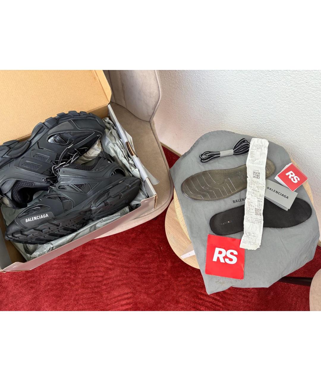 BALENCIAGA Черные кожаные низкие кроссовки / кеды, фото 7