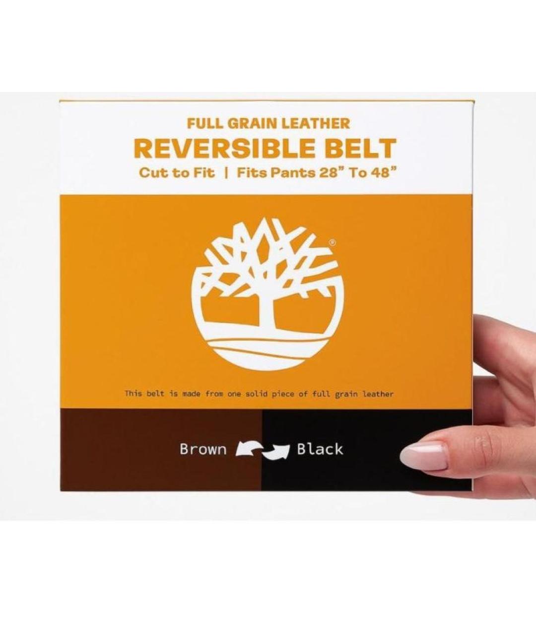 TIMBERLAND Черный кожаный ремень, фото 4