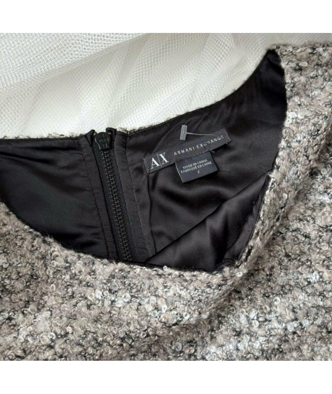 ARMANI EXCHANGE Серое полиэстеровое повседневное платье, фото 4