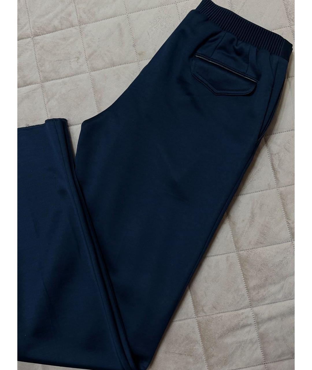 ZILLI Темно-синие шелковые повседневные брюки, фото 4