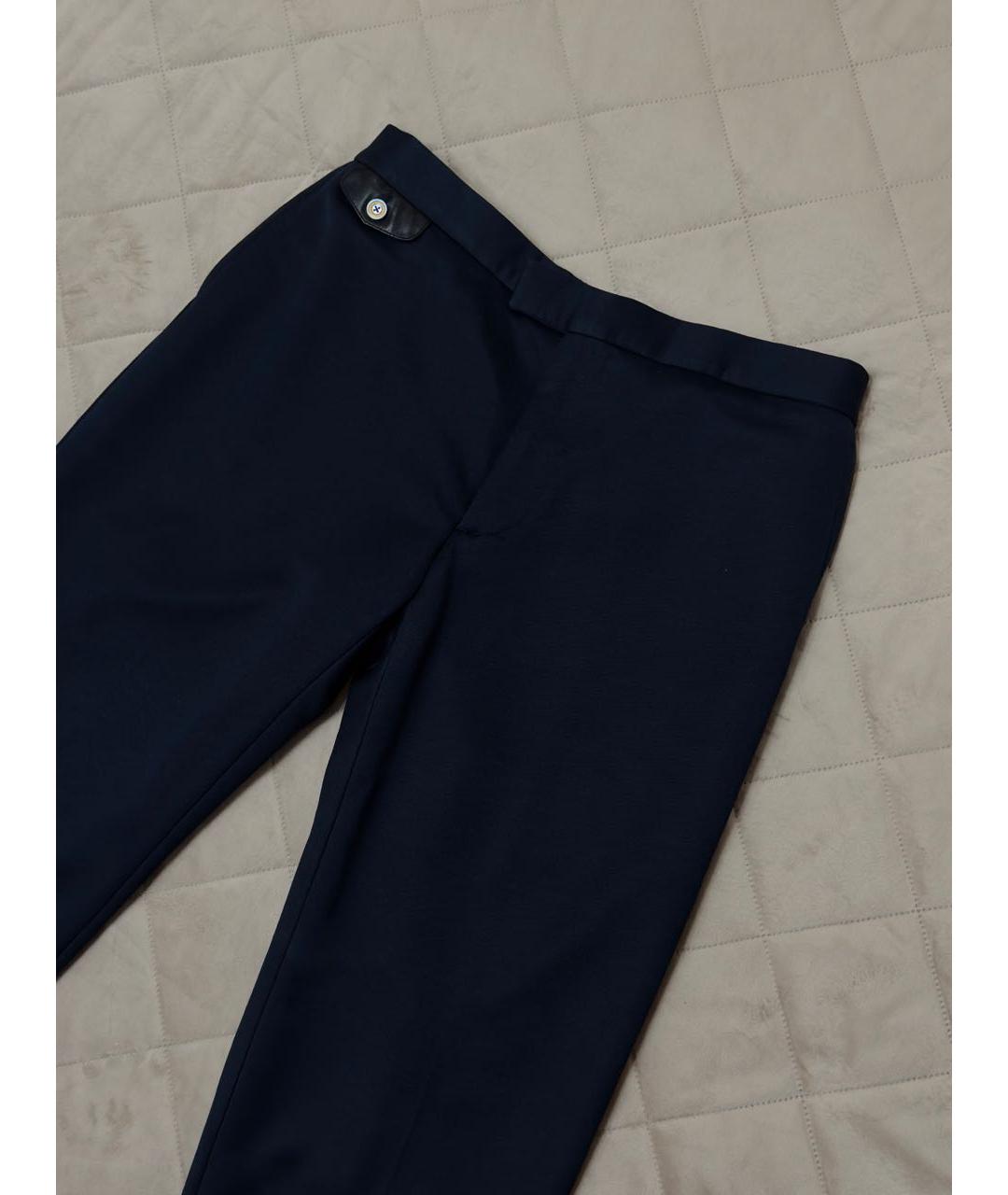 ZILLI Темно-синие шелковые повседневные брюки, фото 3