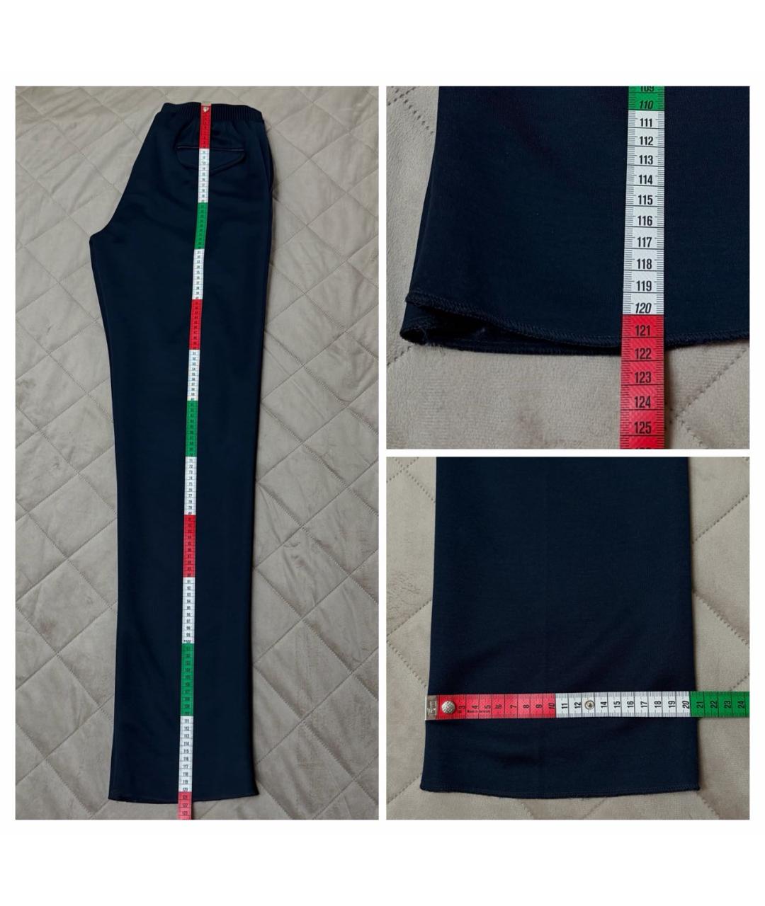 ZILLI Темно-синие шелковые повседневные брюки, фото 8