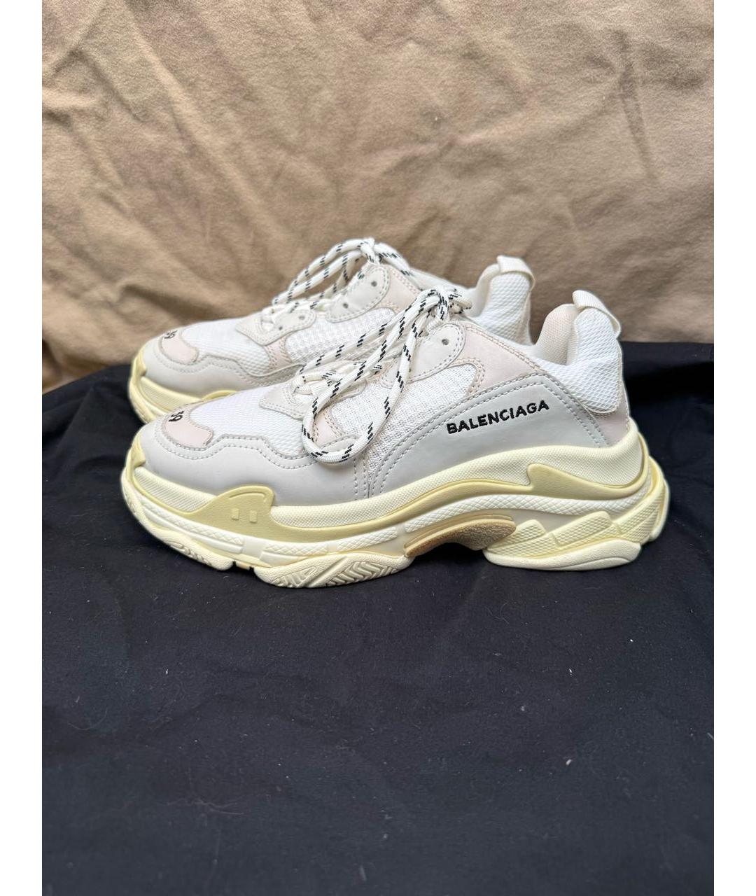 BALENCIAGA Белые текстильные кроссовки, фото 4