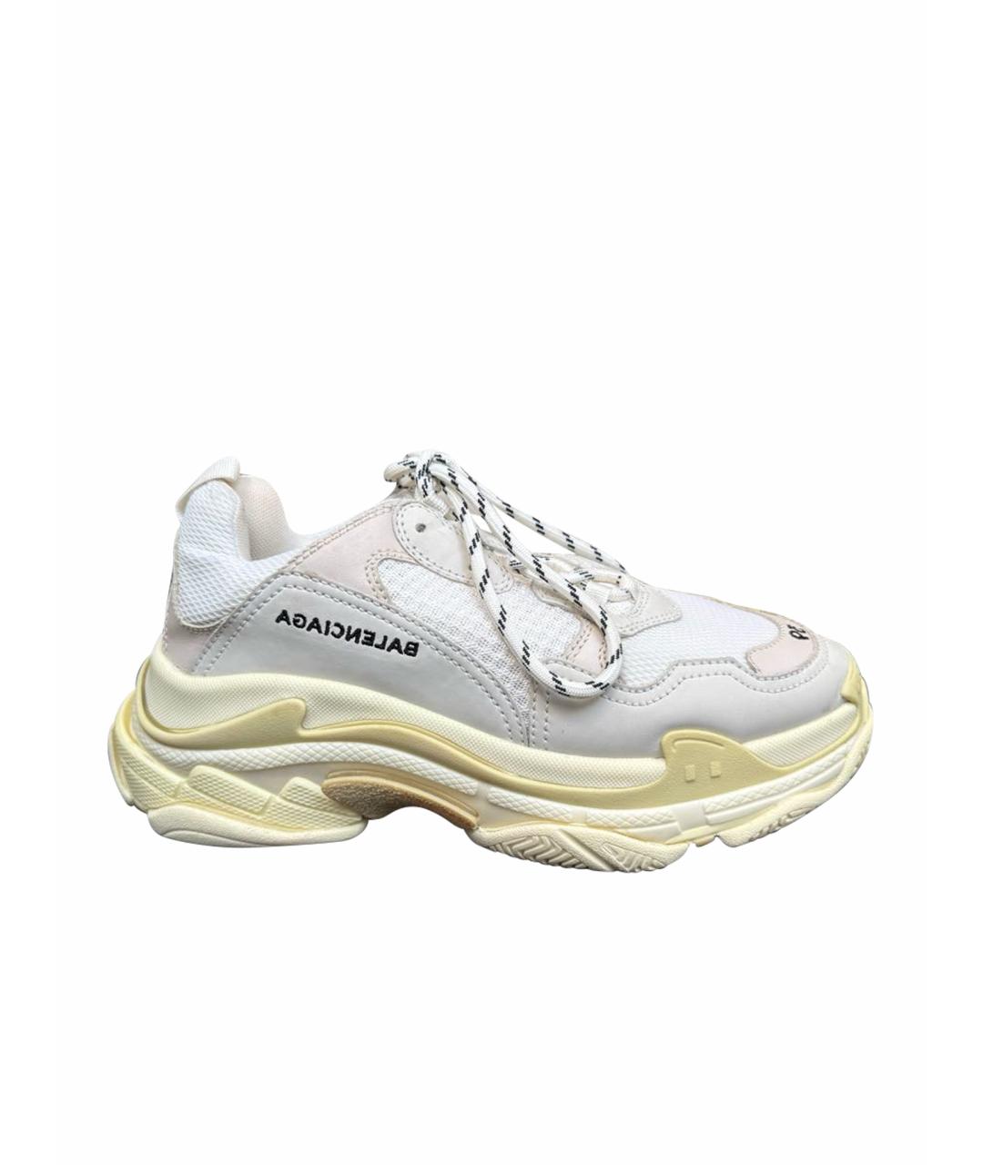 BALENCIAGA Белые текстильные кроссовки, фото 1