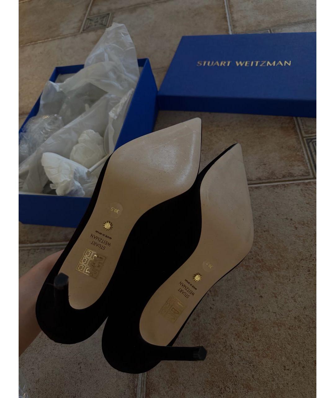 STUART WEITZMAN Черные замшевые туфли, фото 5