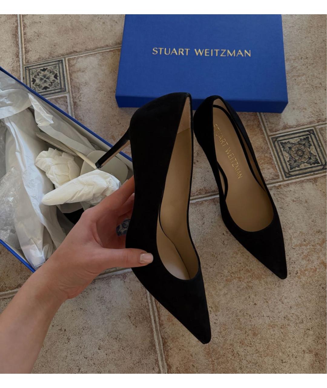STUART WEITZMAN Черные замшевые туфли, фото 8