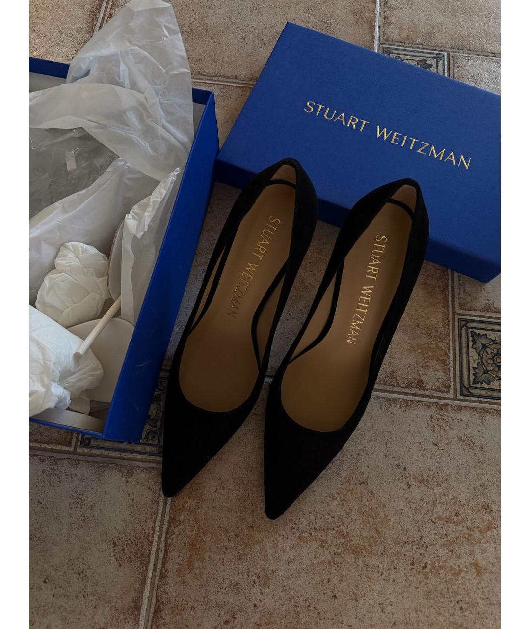 STUART WEITZMAN Черные замшевые туфли, фото 2