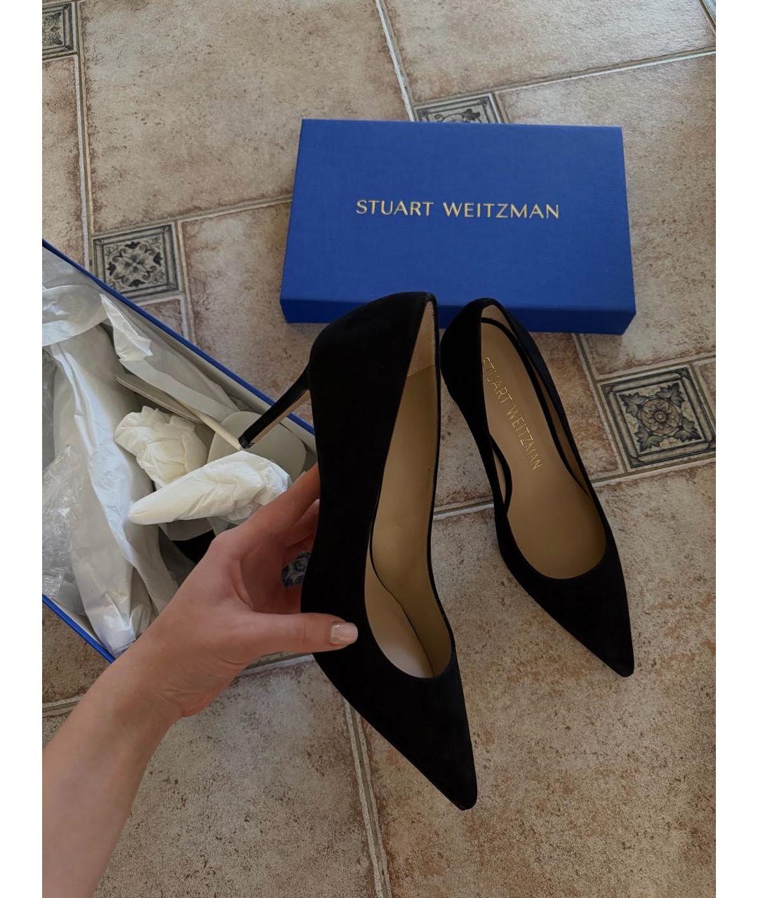 STUART WEITZMAN Черные замшевые туфли, фото 7