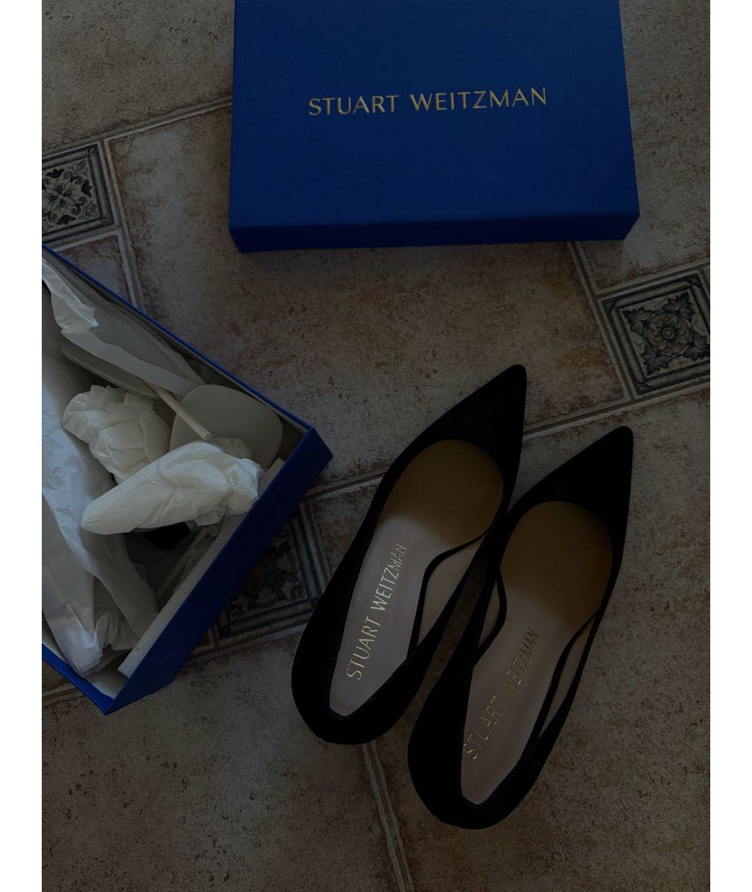 STUART WEITZMAN Черные замшевые туфли, фото 3
