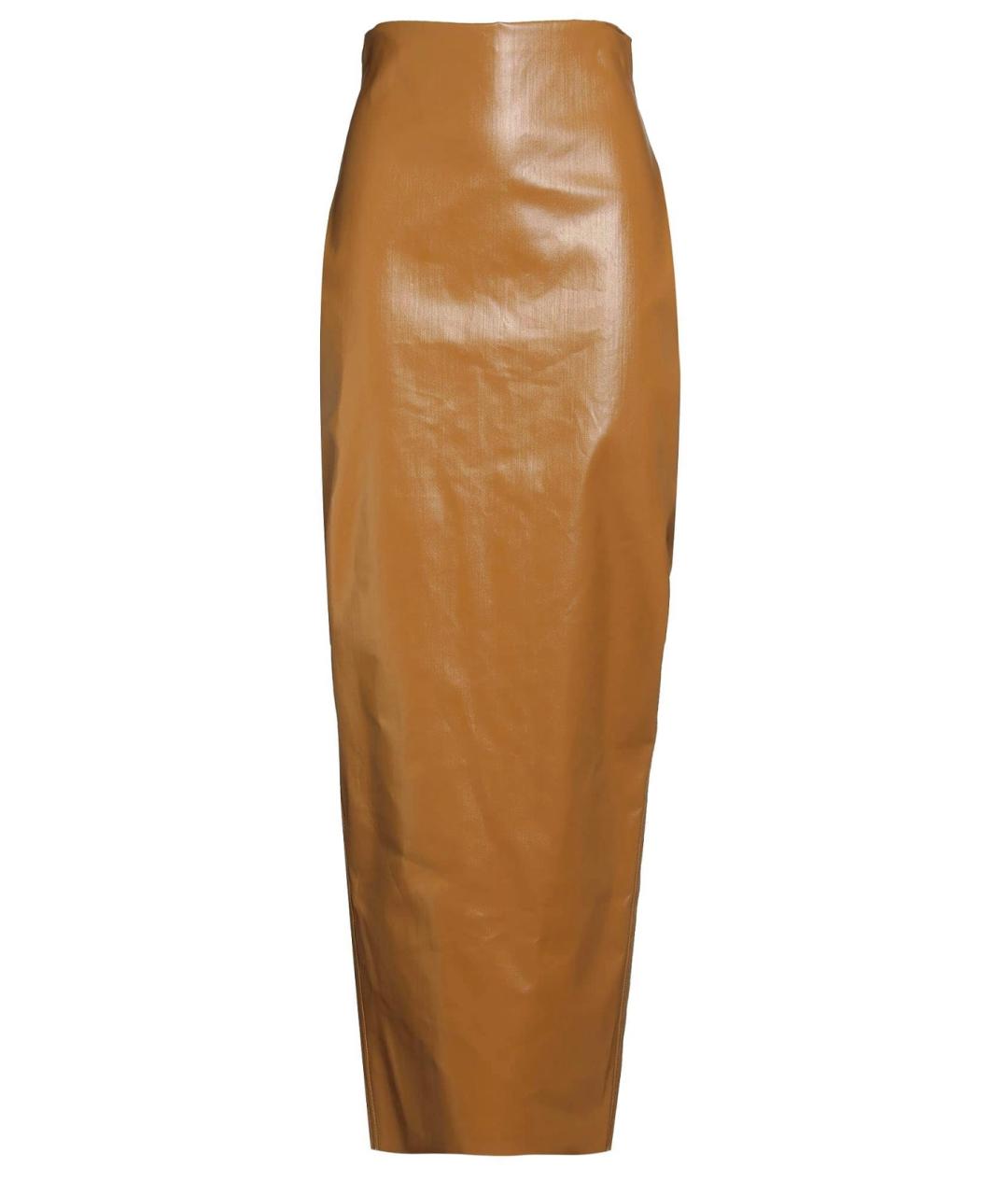 RICK OWENS Коричневая хлопковая юбка миди, фото 4