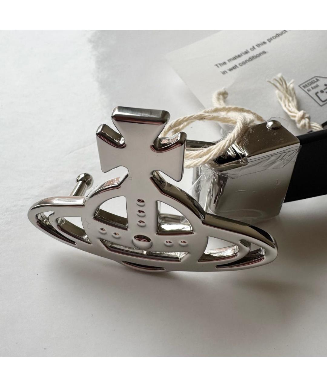 VIVIENNE WESTWOOD Черный кожаный ремень, фото 3