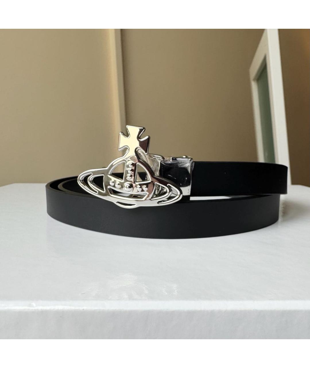 VIVIENNE WESTWOOD Черный кожаный ремень, фото 2