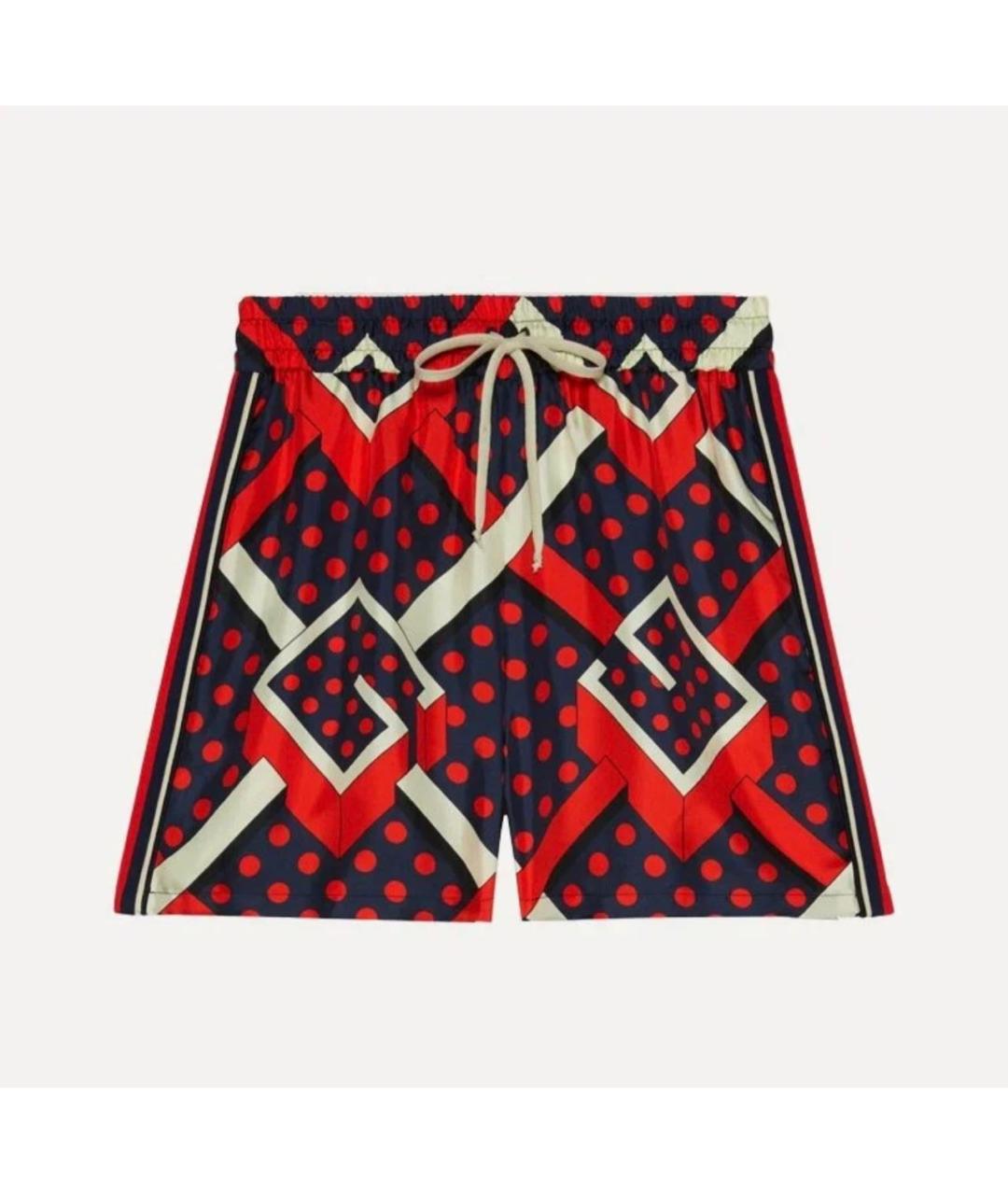 GUCCI Красные шелковые шорты, фото 7
