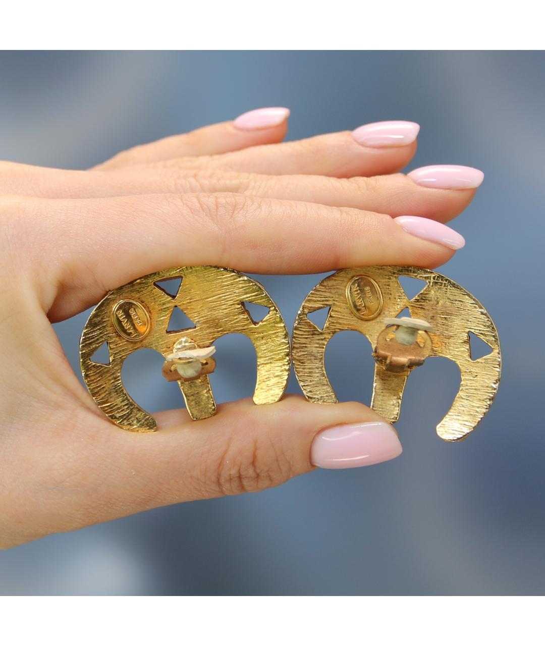 LANVIN Золотые позолоченные клипсы, фото 5
