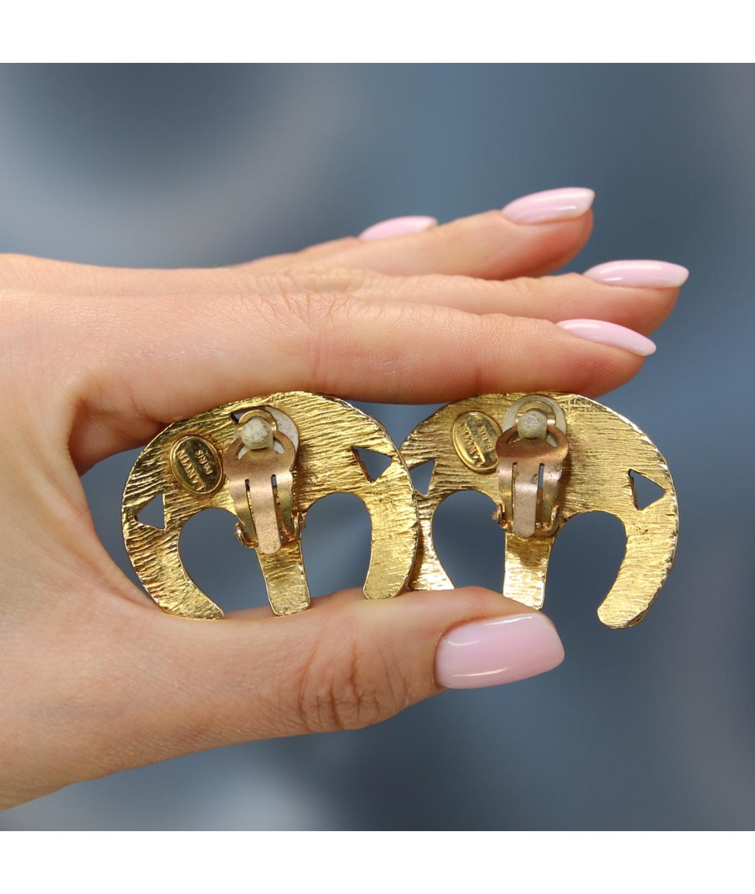 LANVIN Золотые позолоченные клипсы, фото 7
