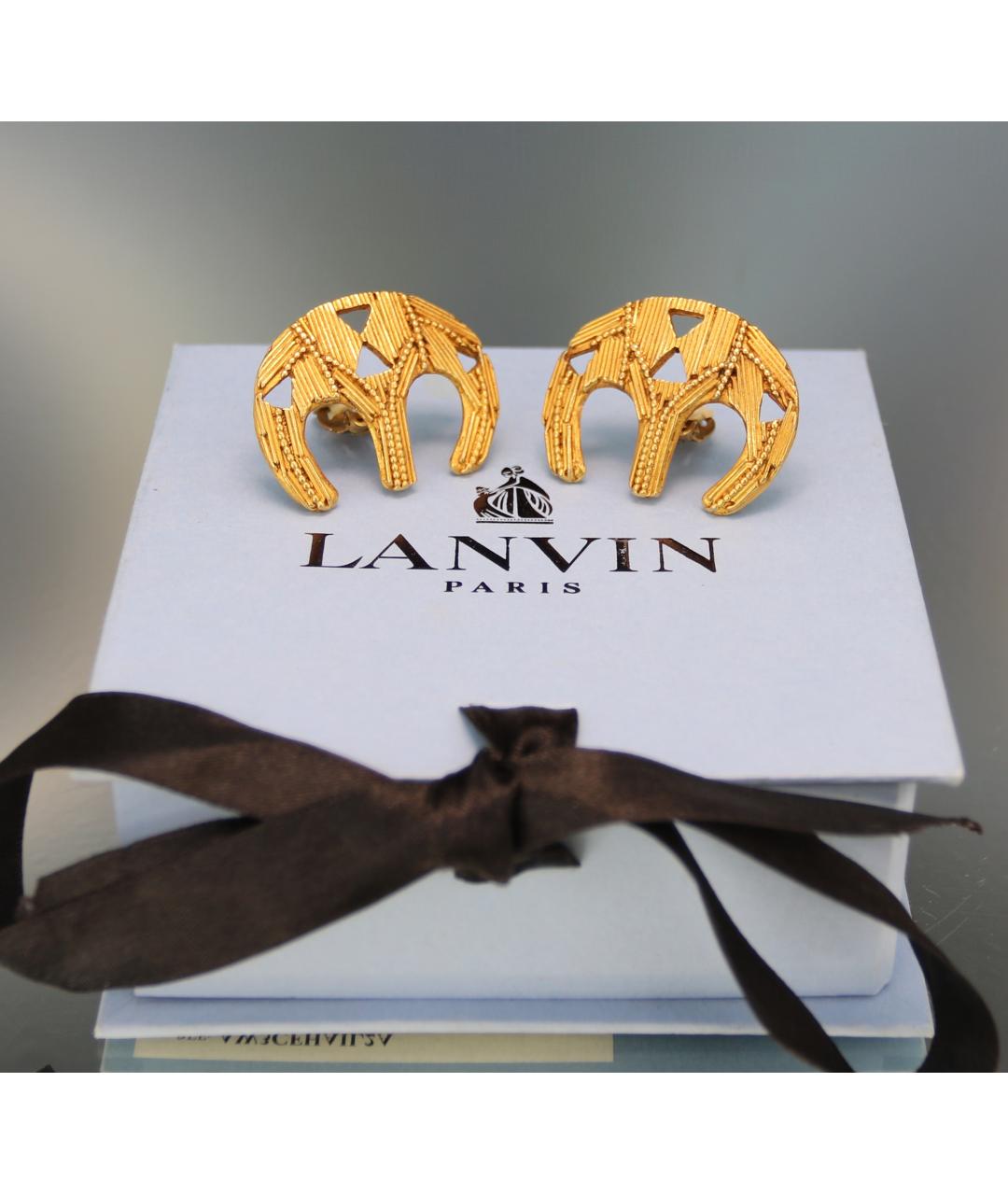 LANVIN Золотые позолоченные клипсы, фото 1