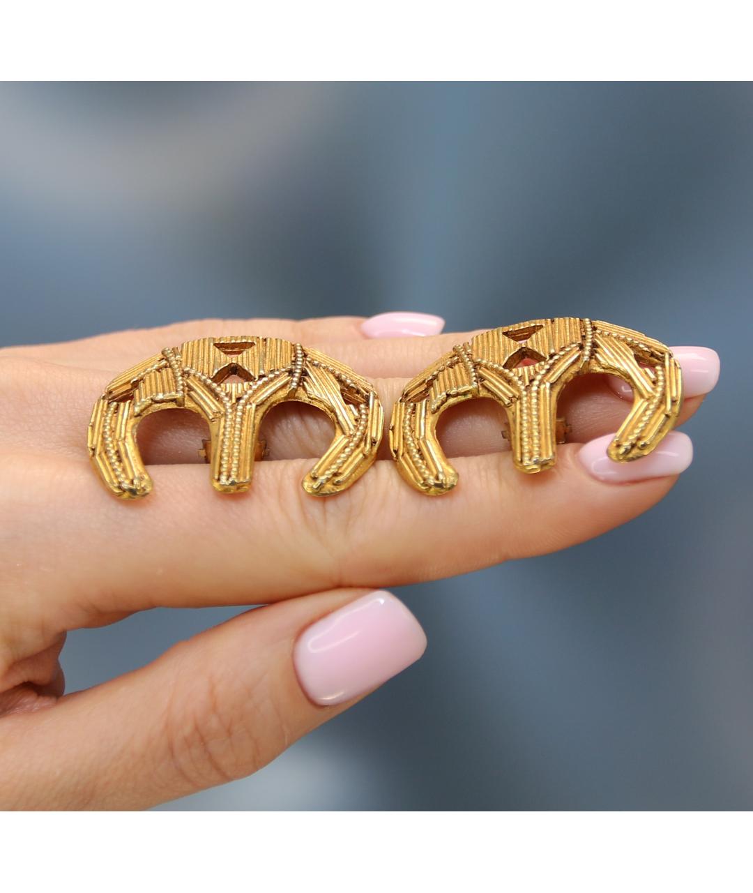 LANVIN Золотые позолоченные клипсы, фото 4