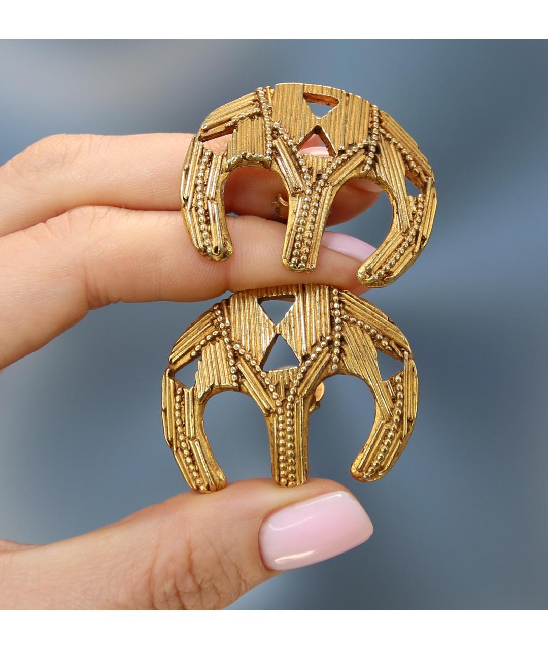 LANVIN Золотые позолоченные клипсы, фото 2