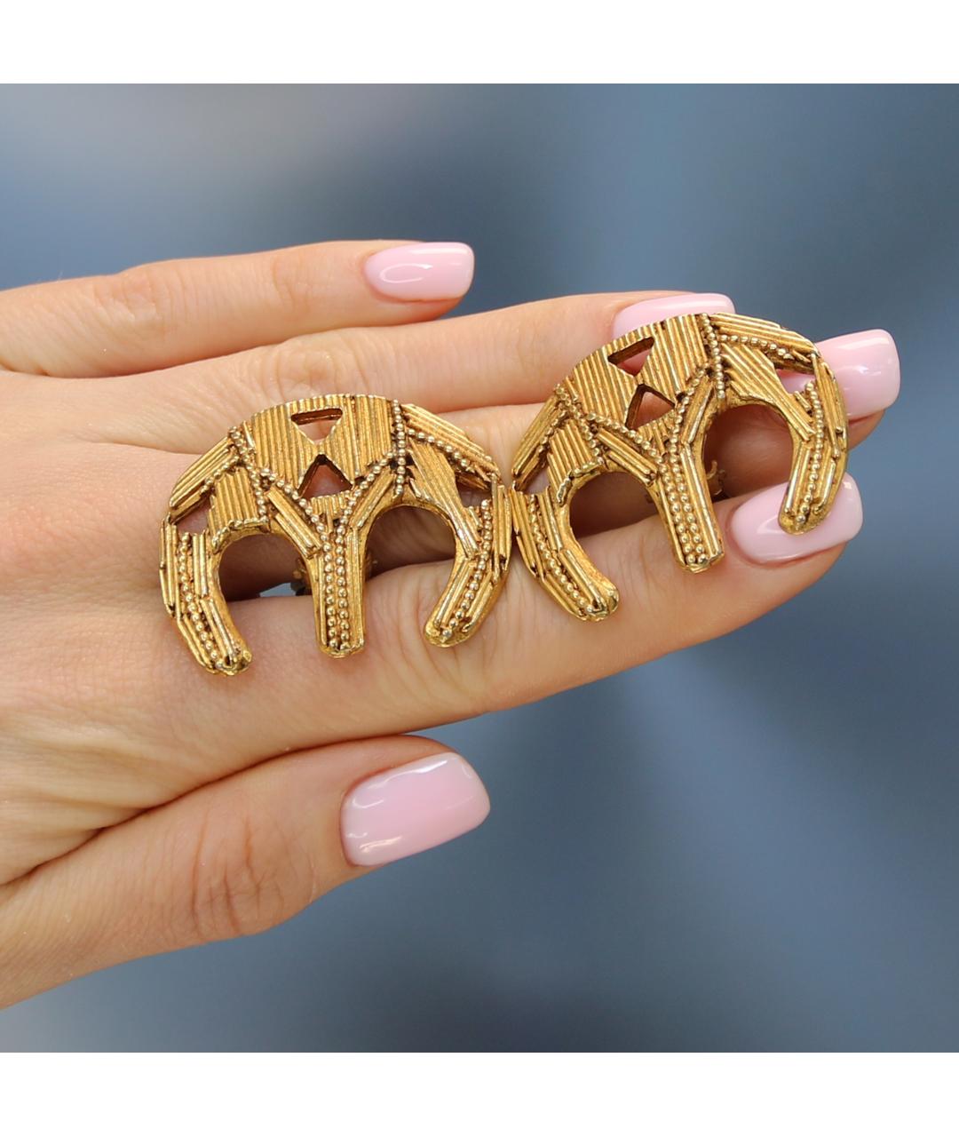 LANVIN Золотые позолоченные клипсы, фото 3