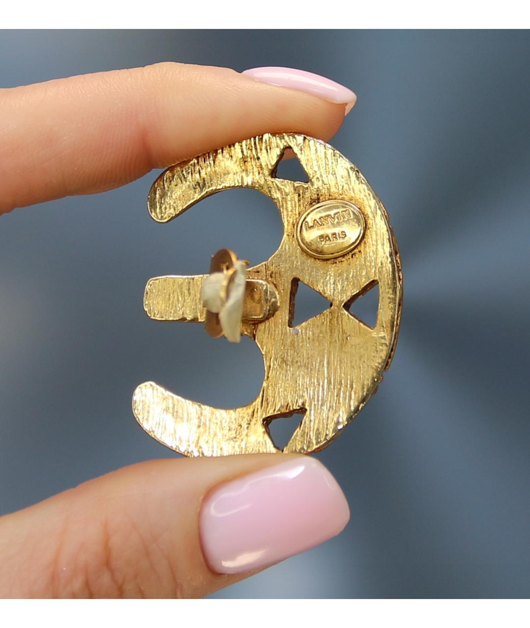 LANVIN Золотые позолоченные клипсы, фото 6
