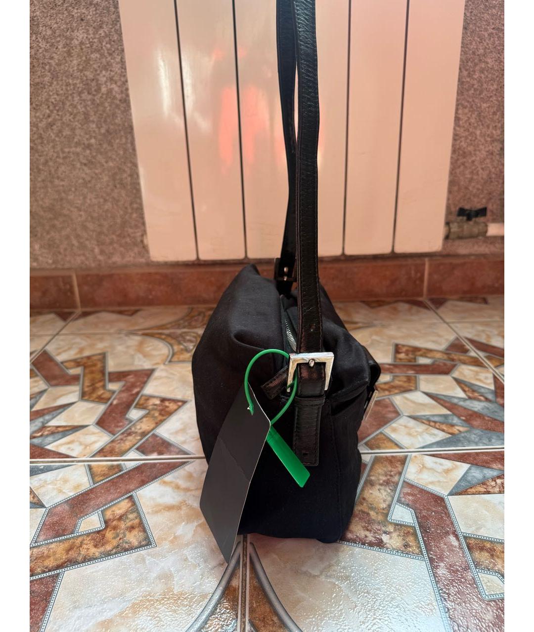 FENDI Черная тканевая сумка тоут, фото 4