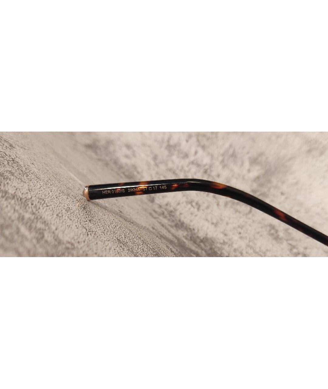 CAROLINA HERRERA Коричневые пластиковые солнцезащитные очки, фото 6