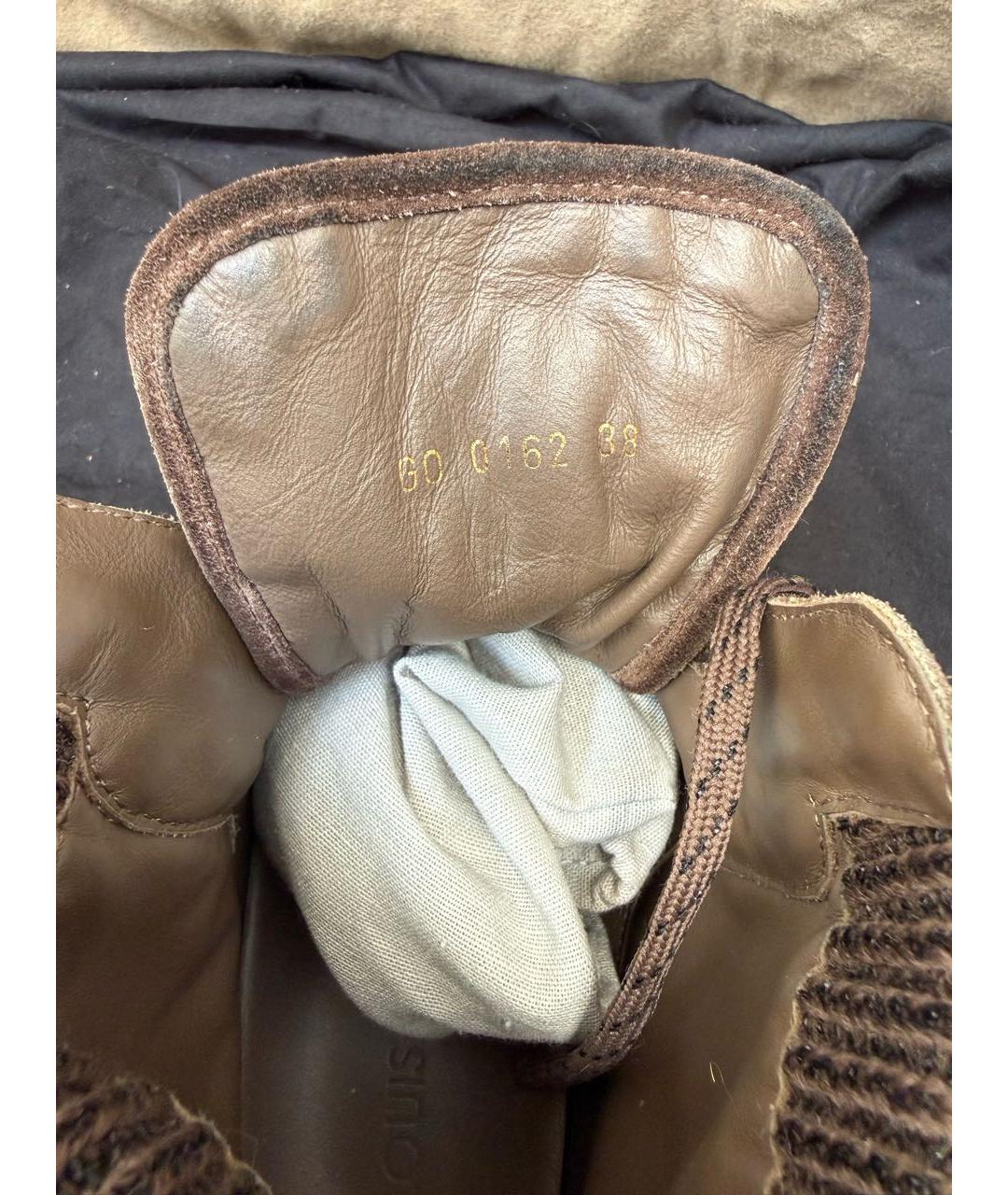 LOUIS VUITTON Коричневые замшевые полусапоги, фото 5