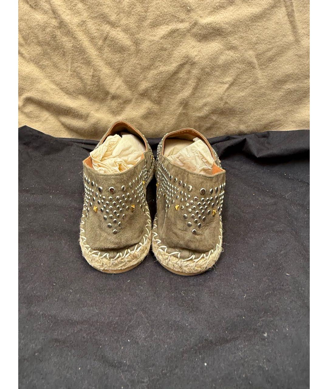 VALENTINO Хаки замшевые эспадрильи, фото 4