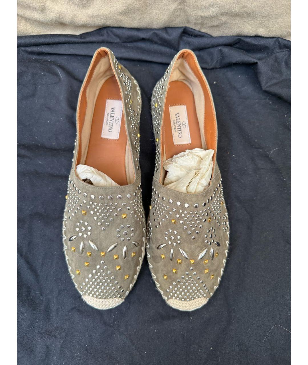 VALENTINO Хаки замшевые эспадрильи, фото 3