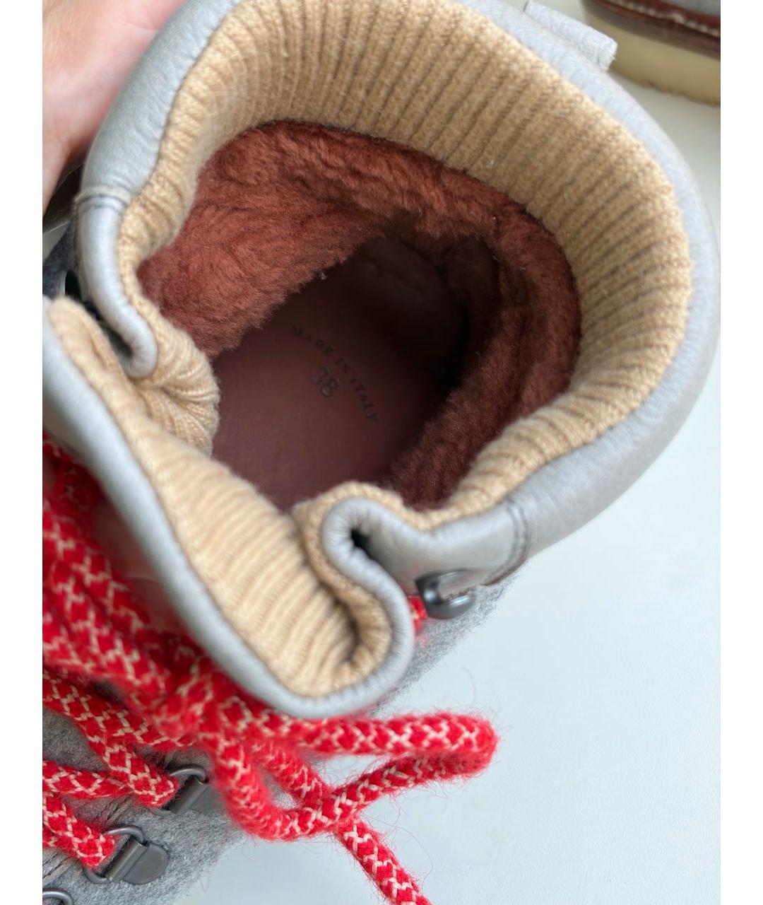 LORO PIANA Серые текстильные ботинки, фото 3