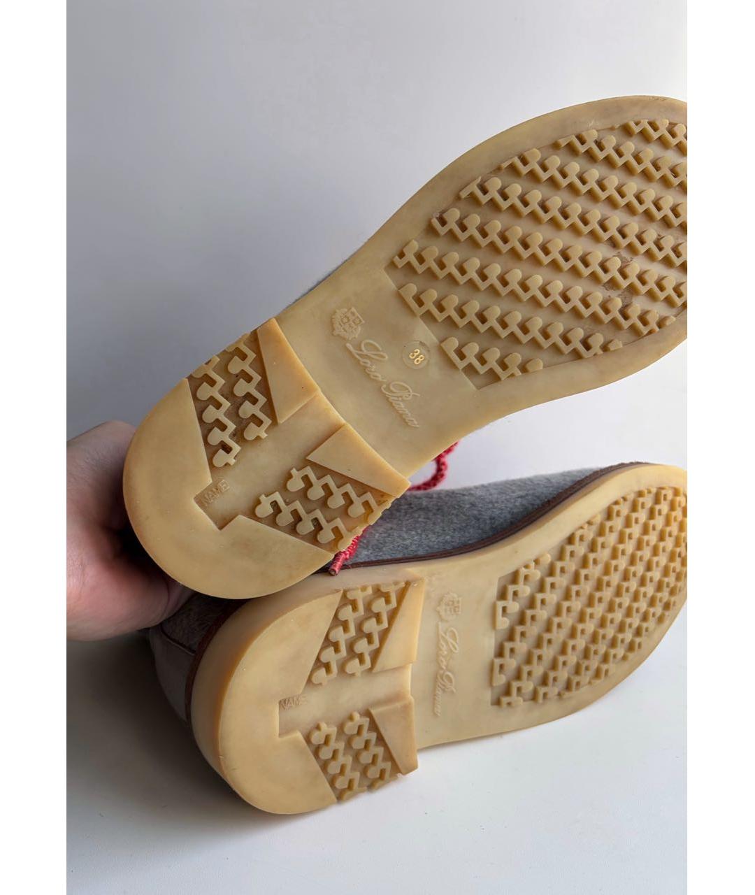 LORO PIANA Серые текстильные ботинки, фото 8