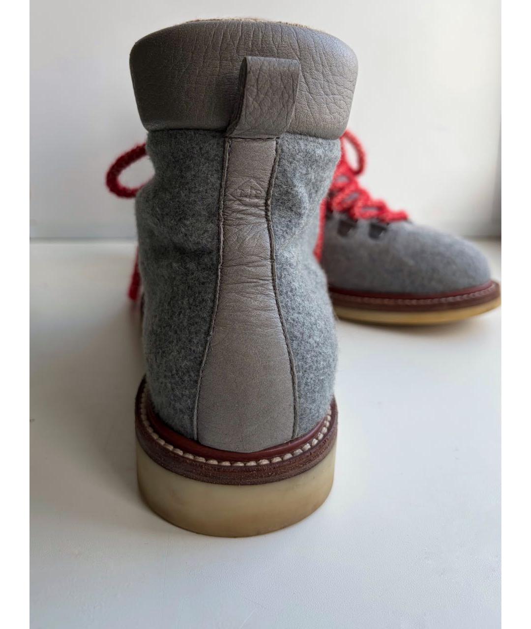LORO PIANA Серые текстильные ботинки, фото 4