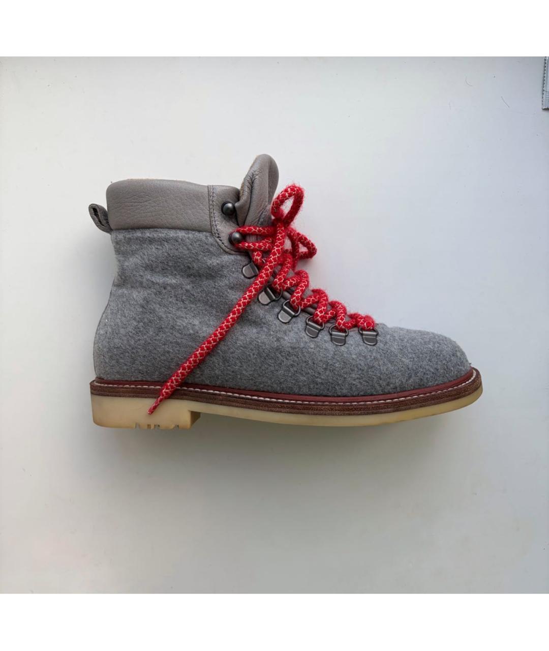 LORO PIANA Серые текстильные ботинки, фото 9