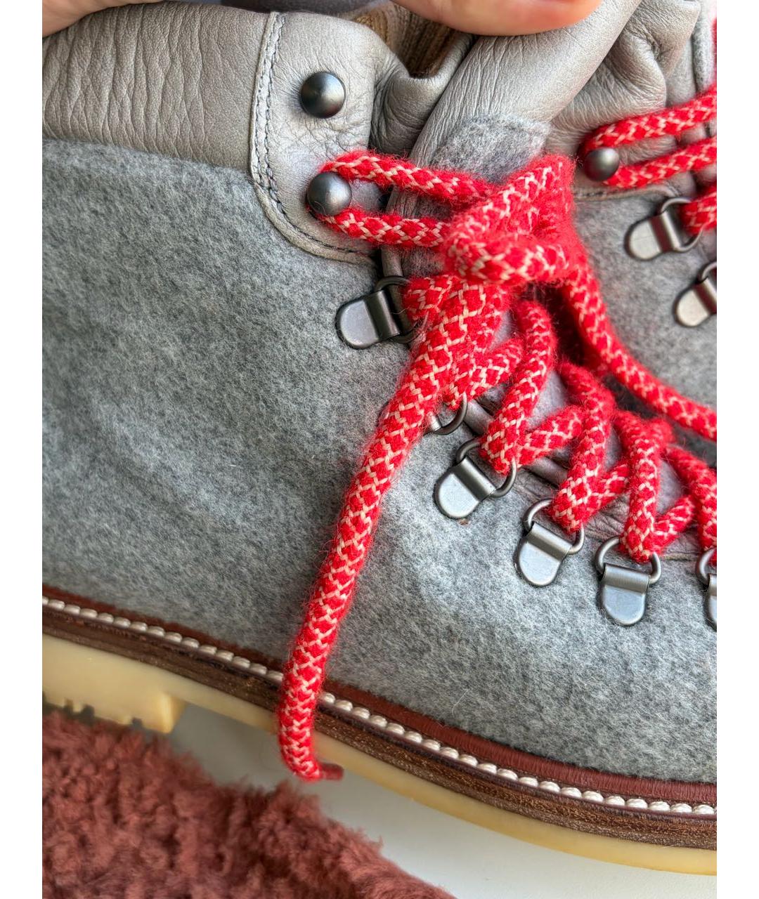 LORO PIANA Серые текстильные ботинки, фото 6