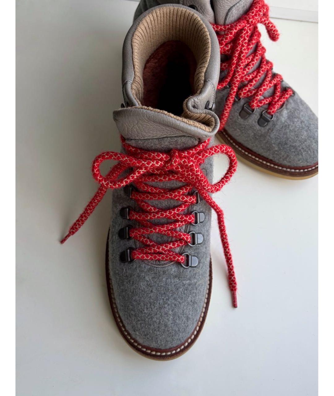 LORO PIANA Серые текстильные ботинки, фото 2