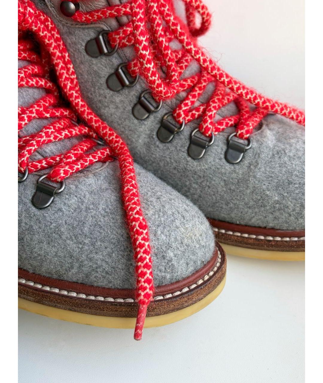 LORO PIANA Серые текстильные ботинки, фото 5