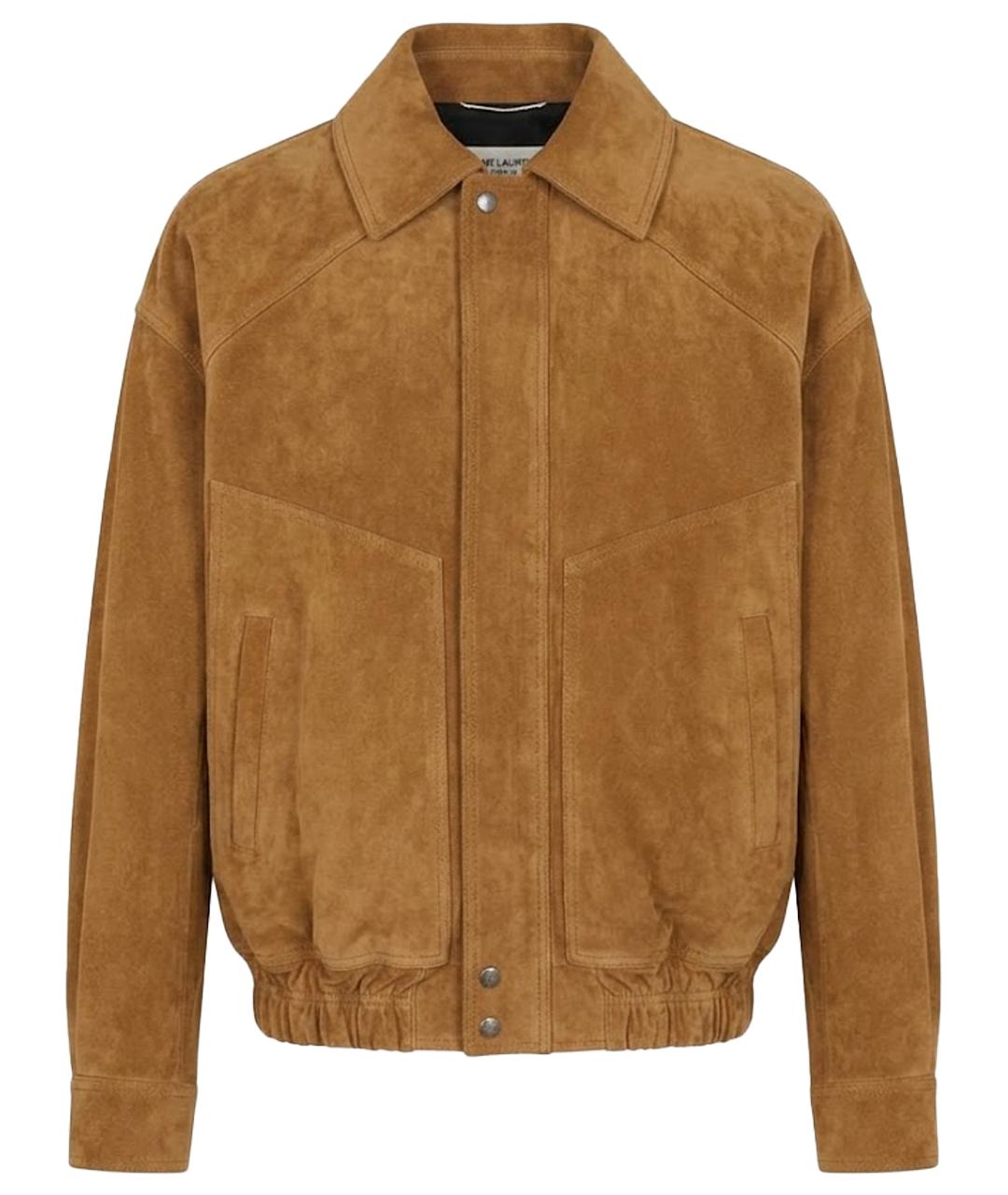 SAINT LAURENT Коричневая замшевая куртка, фото 1