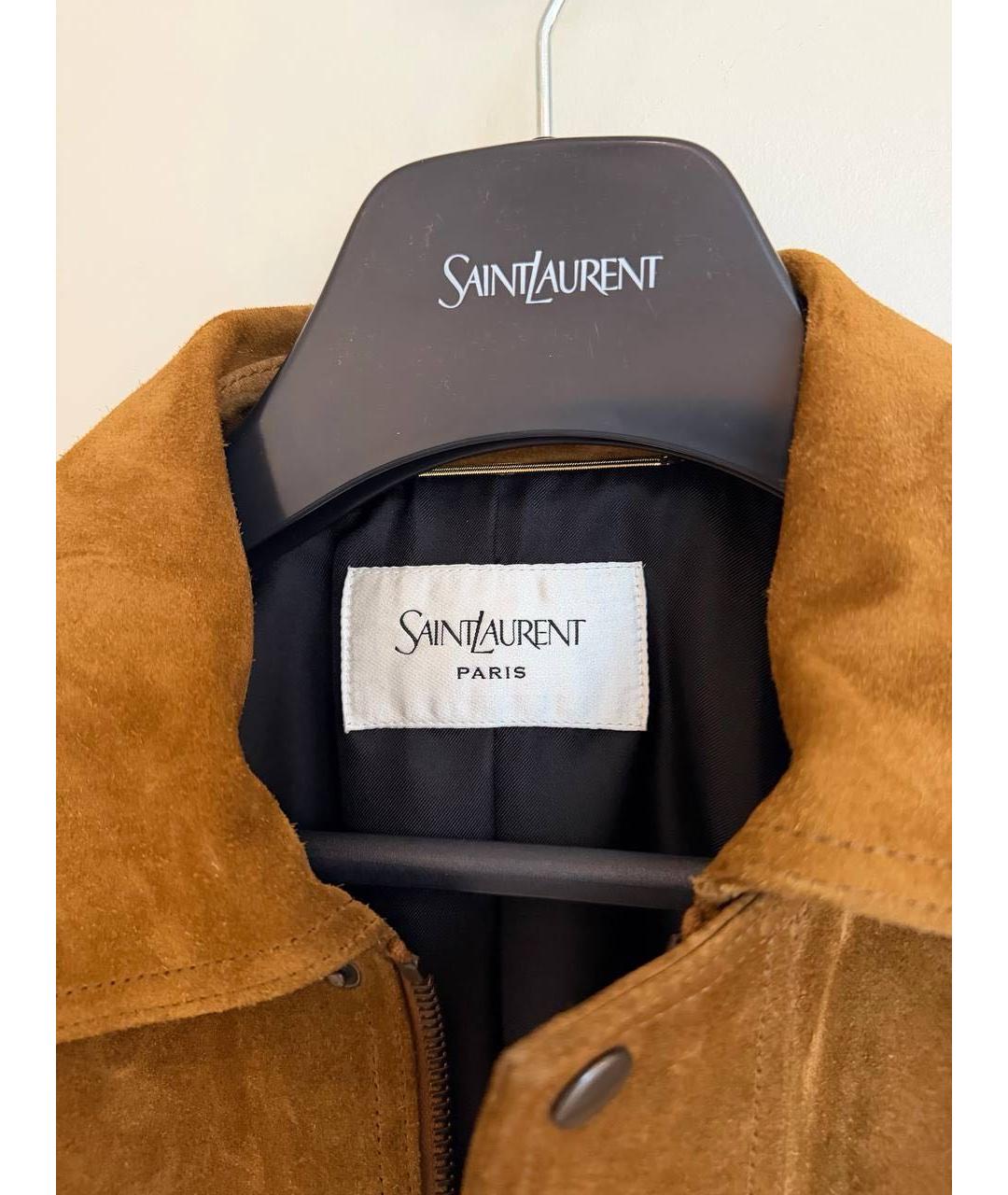 SAINT LAURENT Коричневая замшевая куртка, фото 3