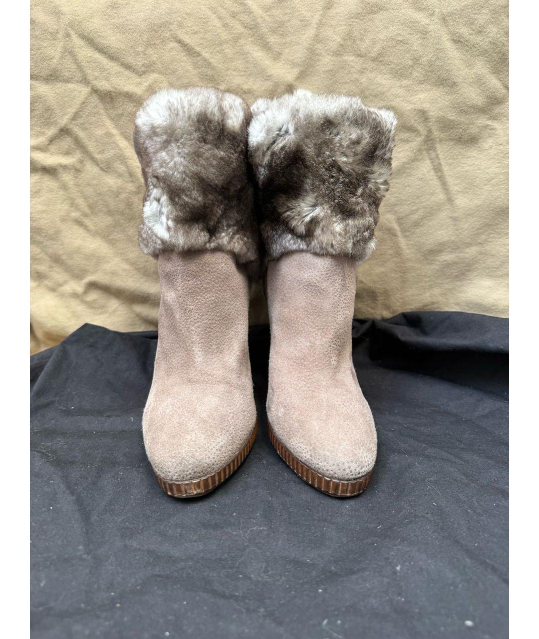 ERMANNO SCERVINO Серые замшевые полусапоги, фото 2